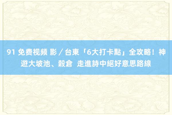 91 免费视频 影／台東「6大打卡點」全攻略！神遊大坡池、穀倉  走進詩中絕好意思路線